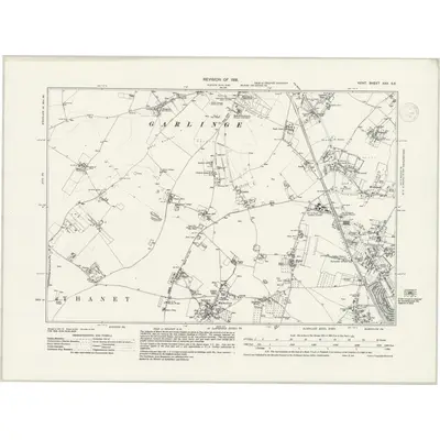 1931 Map of Kent XXV.SE, 1939 Print