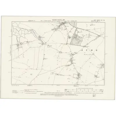 1896 Map of Kent XXV.SW, 1898 Print