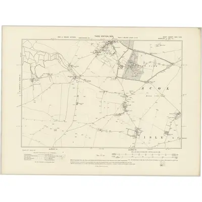 1905 Map of Kent XXV.SW, 1908 Print