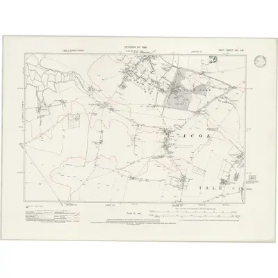 1936 Map of Kent XXV.SW, 1946 Print