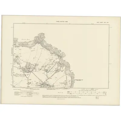 1905 Map of Kent XXVI.NW, 1908 Print