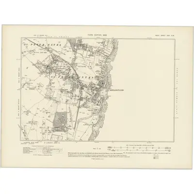 1905 Map of Kent XXVI.SW, 1908 Print
