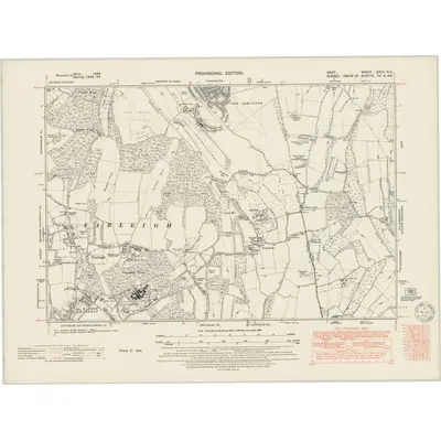 1939 Map of Kent XXVII.NE, 1950 Print