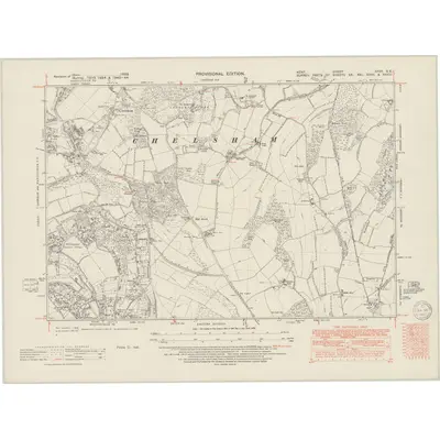 1939 Map of Kent XXVII.SE, 1950 Print