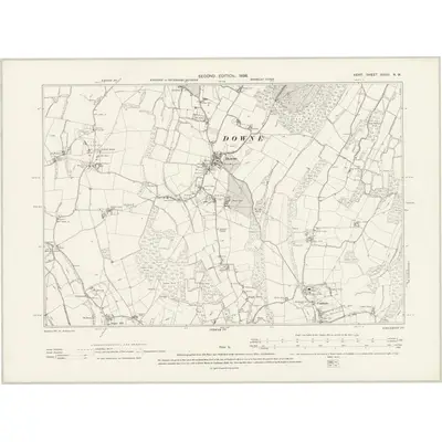 1895 Map of Kent XXVIII.NW, 1898 Print