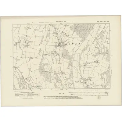 1908 Map of Kent XXVIII.NW, 1909 Print