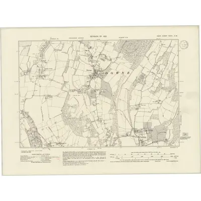 1932 Map of Kent XXVIII.NW, 1939 Print