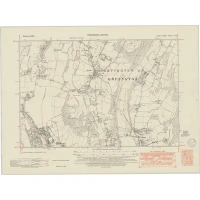 1939 Map of Kent XXVIII.NW, 1950 Print