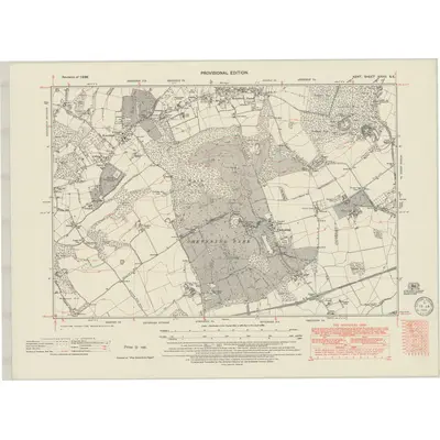 1936 Map of Kent XXVIII.SE, 1949 Print