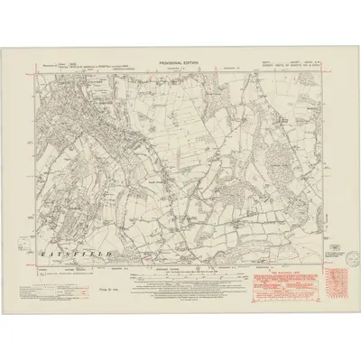 1939 Map of Kent XXVIII.SW, 1950 Print