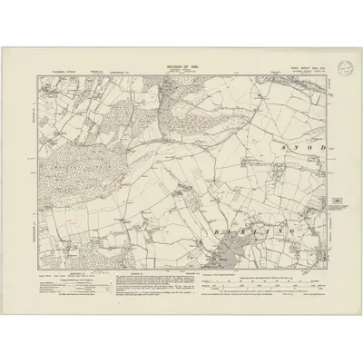 1936 Map of Kent XXX.NE, 1948 Print