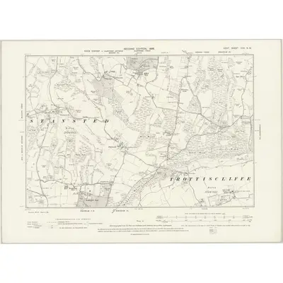 1895 Map of Kent XXX.NW, 1898 Print
