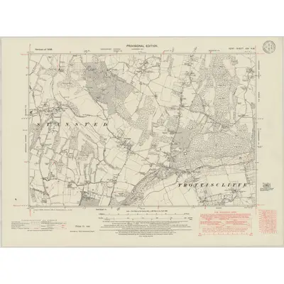1936 Map of Kent XXX.NW, 1948 Print