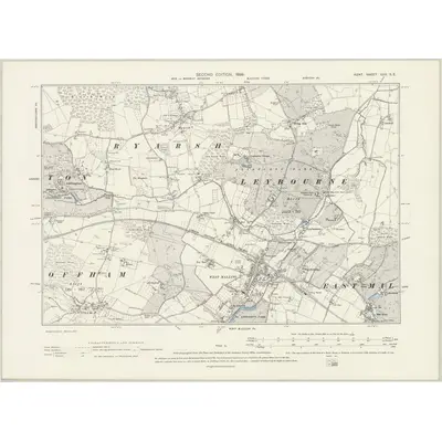 1895 Map of Kent XXX.SE, 1898 Print