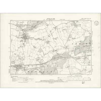 1907 Map of Kent XXX.SW, 1939 Print