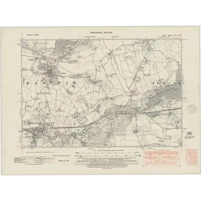 1936 Map of Kent XXX.SW, 1948 Print