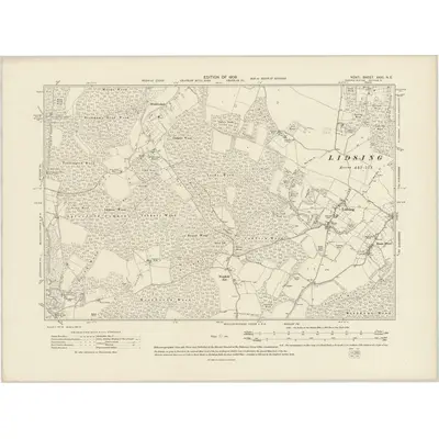 1906 Map of Kent XXXI.NE, 1909 Print