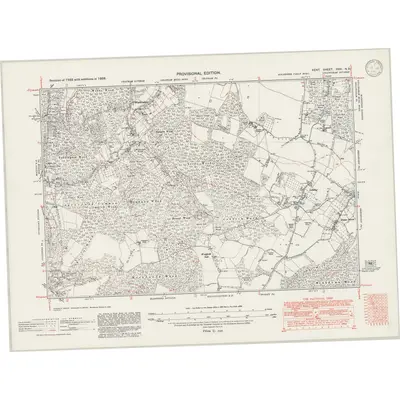 1938 Map of Kent XXXI.NE, 1946 Print