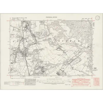 1938 Map of Kent XXXI.NW, 1946 Print