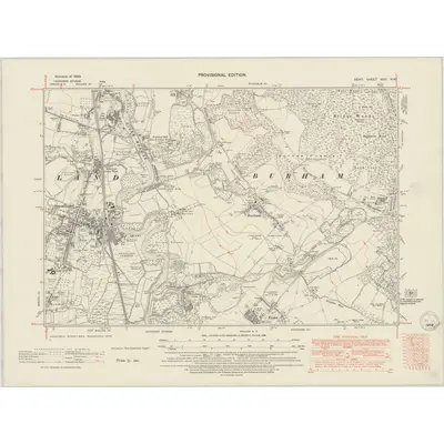 1939 Map of Kent XXXI.NW, 1949 Print
