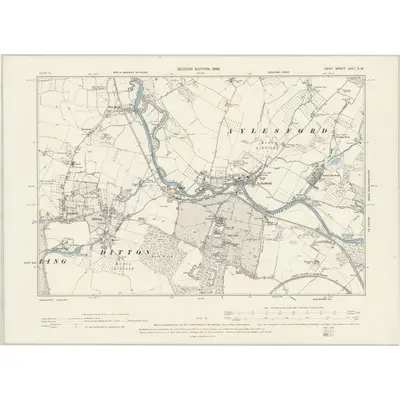 1895 Map of Kent XXXI.SW, 1898 Print