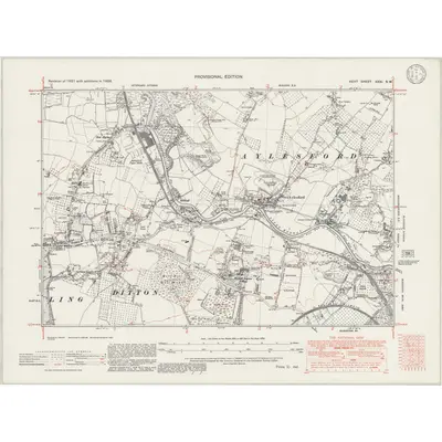 1938 Map of Kent XXXI.SW, 1946 Print