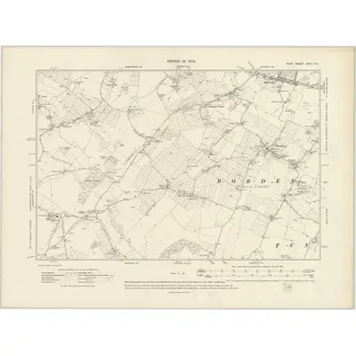 1906 Map of Kent XXXII.NE, 1909 Print