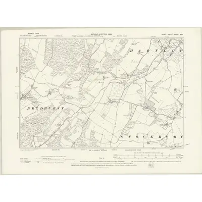 1895 Map of Kent XXXII.NW, 1898 Print