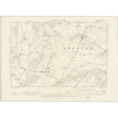 1895 Map of Kent XXXII.SE, 1898 Print