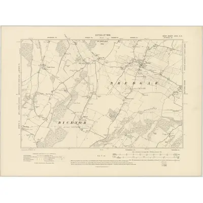 1906 Map of Kent XXXII.SE, 1909 Print