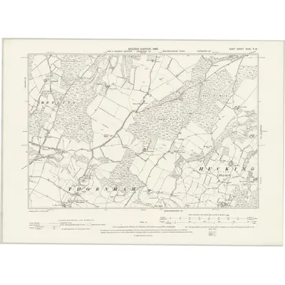 1895 Map of Kent XXXII.SW, 1898 Print