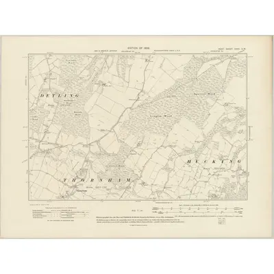1906 Map of Kent XXXII.SW, 1909 Print