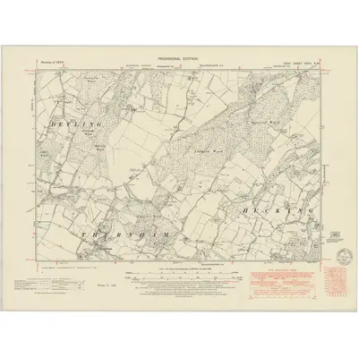 1939 Map of Kent XXXII.SW, 1951 Print
