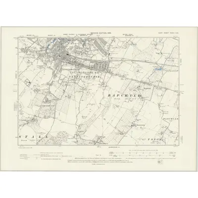 1896 Map of Kent XXXIII.NW, 1898 Print