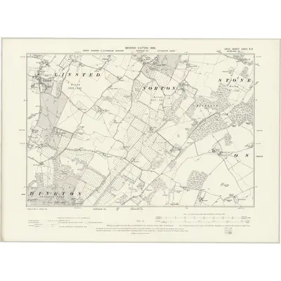 1896 Map of Kent XXXIII.SE, 1898 Print