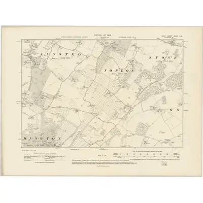 1906 Map of Kent XXXIII.SE, 1908 Print