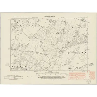1948 Map of Kent XXXIII.SE, 1950 Print