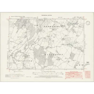 1938 Map of Kent XXXIII.SW, 1946 Print