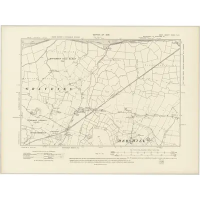 1906 Map of Kent XXXIV.NE, 1908 Print