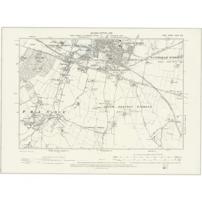 1896 Map of Kent XXXIV.SW, 1898 Print