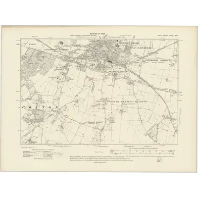 1906 Map of Kent XXXIV.SW, 1908 Print