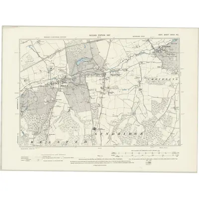1895 Map of Kent XXXIX.NE, 1897 Print