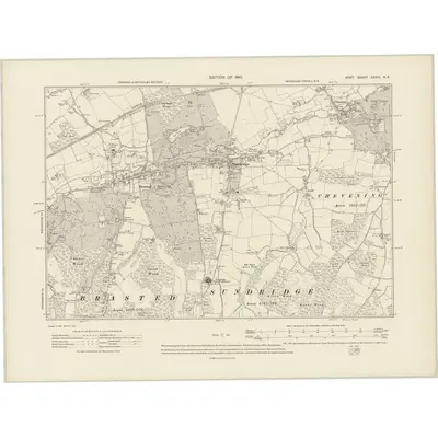 1907 Map of Kent XXXIX.NE, 1910 Print
