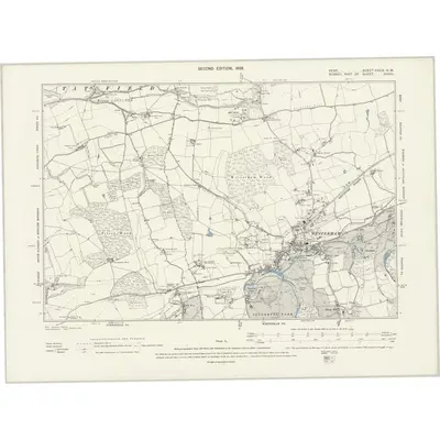 1895 Map of Kent XXXIX.NW, 1898 Print