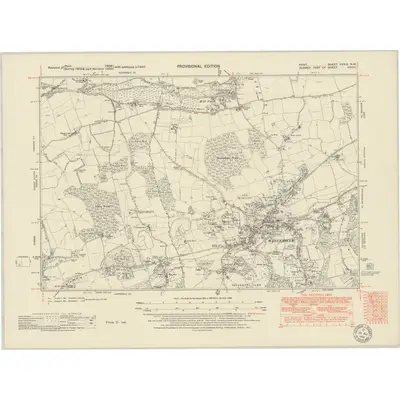 1947 Map of Kent XXXIX.NW, 1951 Print