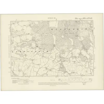 1907 Map of Kent XXXIX.SW, 1910 Print