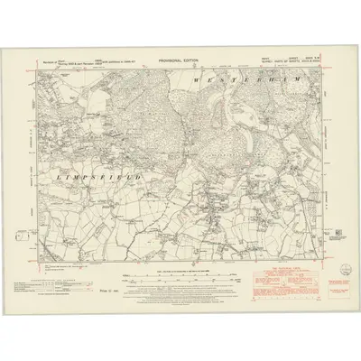 1946 Map of Kent XXXIX.SW, 1952 Print