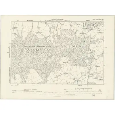 1896 Map of Kent XXXV.NE, 1898 Print