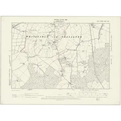1896 Map of Kent XXXV.NW, 1898 Print