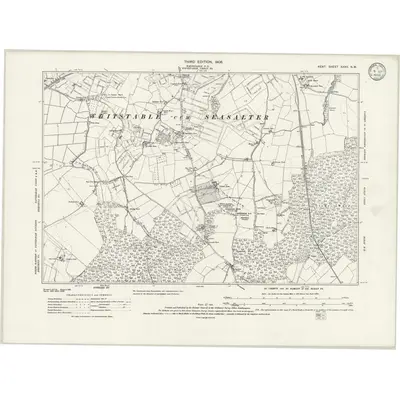 1906 Map of Kent XXXV.NW, 1933 Print
